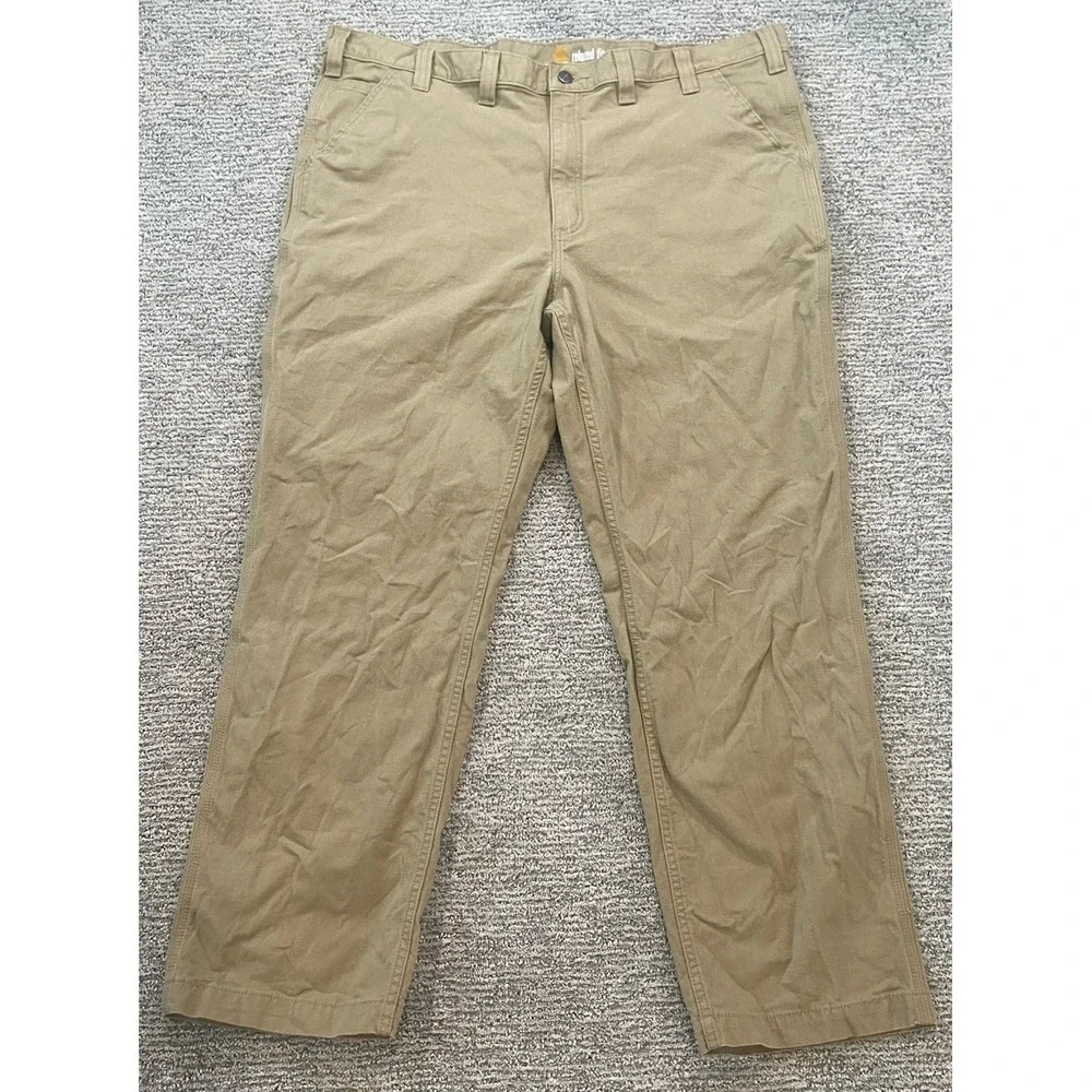 Carhartt Men's Pant 44x32 Relaxed Fit Light Canvas Workwear Utility RN# 1480